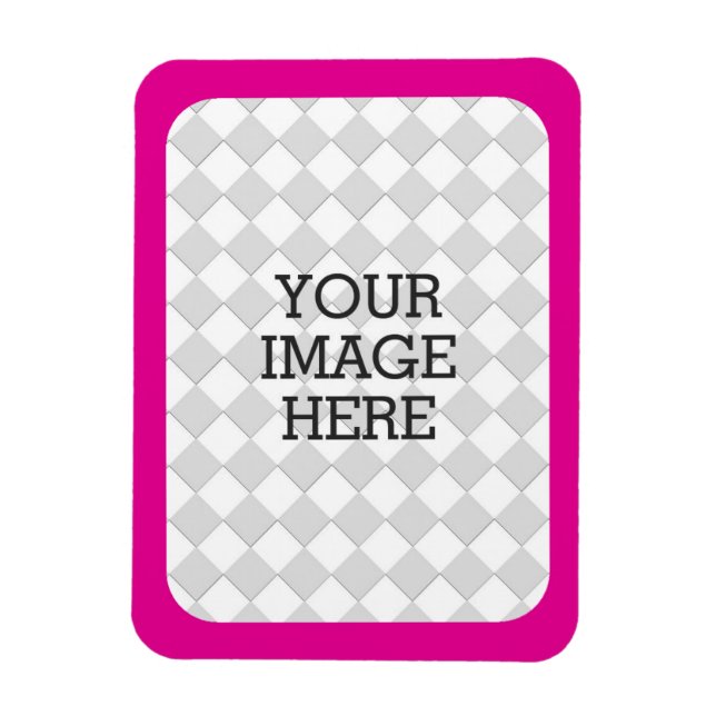 Easily Make Your Own Photo Display Pink Fuchsia Magnet (Vertical)