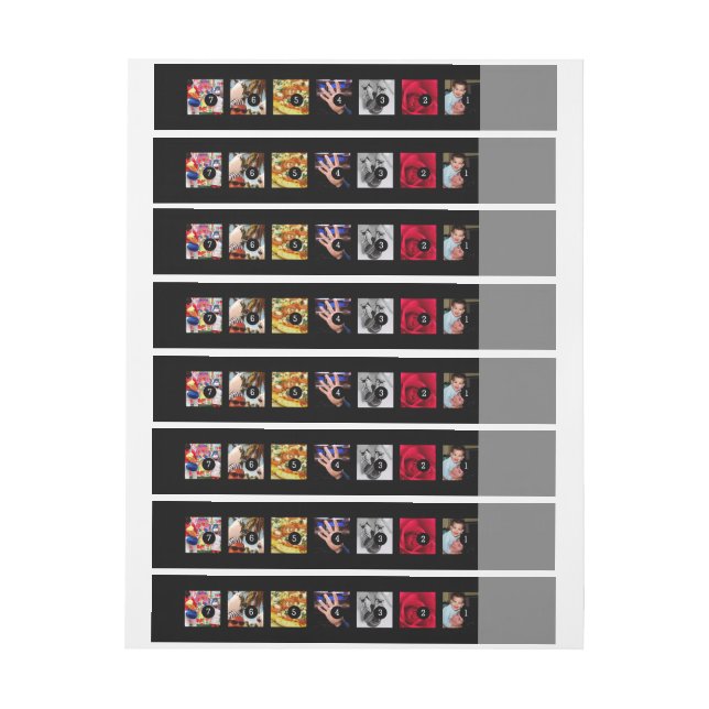 Easily Make Your Own Photo Display with 7 photos Wrap Around Label (Sheet)