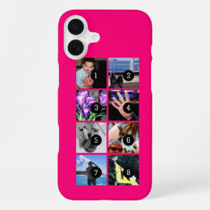 Easily Make Your Own Photo Display with 8 photos iPhone 16 Plus Case
