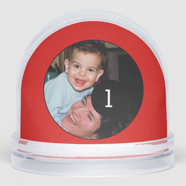 Easily Make Your Own photo Red gift for 2 images Snowglobe (Front)