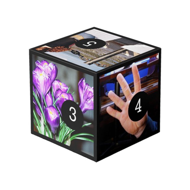Easily Make Your Own with five of your photos Cube (Back Angled)