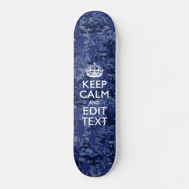 Easily Personalised KEEP CALM AND Edit Text Skateboard (Front)