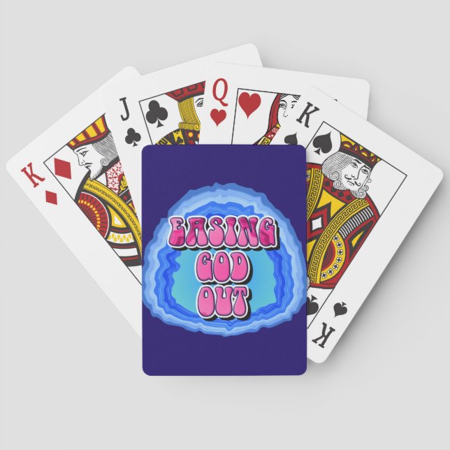 Easing GOD Out Geode 12 Step AA Recovery Slogan Playing Cards (Back)