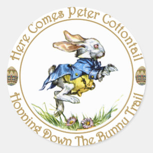 Easster - Here Comes Peter Cottontail Classic Round Sticker