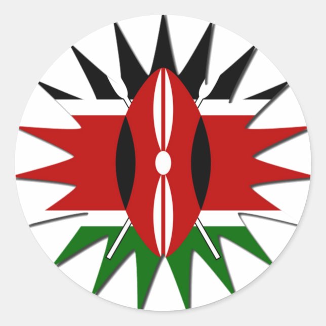 East African Constellation Kenyan Flag Star Design Classic Round Sticker (Front)