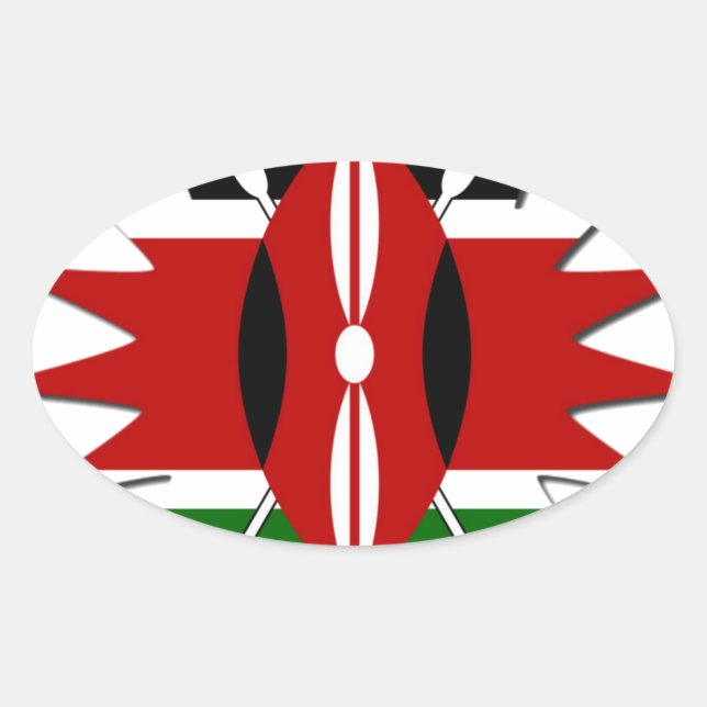 East African Constellation Kenyan Flag Star Design Oval Sticker (Front)