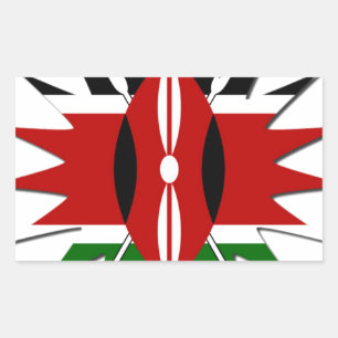 East African Constellation Kenyan Flag Star Design Rectangular Sticker