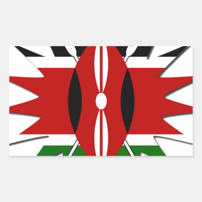 East African Constellation Kenyan Flag Star Design Rectangular Sticker (Front)
