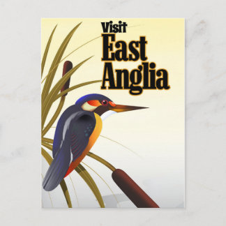 East Anglia vintage travel poster Postcard