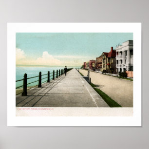 East Battery Parade, Charleston SC 1900 Vintage Poster