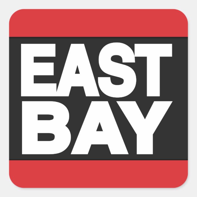 East Bay 2 Red Square Sticker (Front)