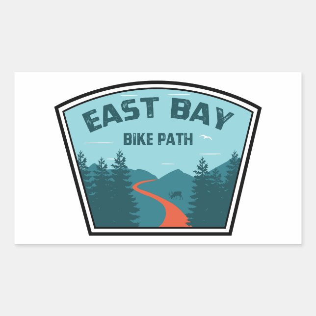 East Bay Bike Path Rectangular Sticker (Front)