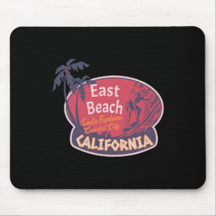 East Beach Santa Rra California Surfing Vintage Su Mouse Mat