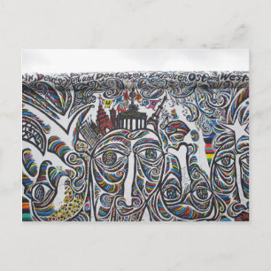 East Berlin Wall Graffiti Postcard