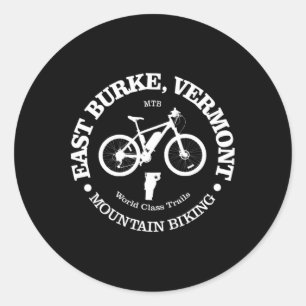East Burke Funny East Burke Vermont Mountain Bikin Classic Round Sticker