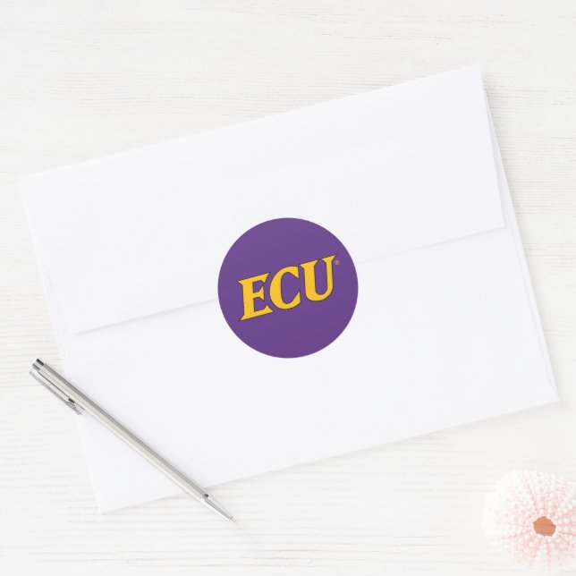 East Carolina University | ECU Logo Classic Round Sticker (Envelope)