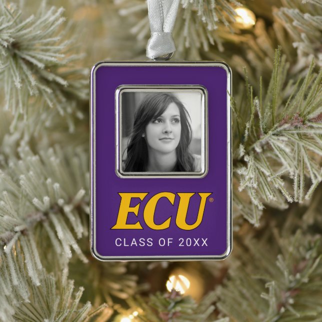 East Carolina University | ECU Logo Silver Plated Framed Ornament (Tree)