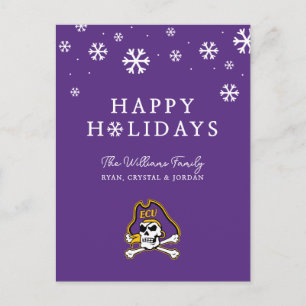 East Carolina University ECU Pirates 2 Holiday Postcard