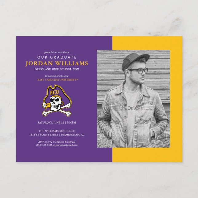 East Carolina University | ECU Pirates Announcement Postcard (Front)