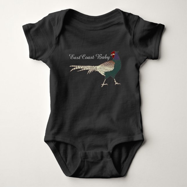 East Coast Baby pheasant bird Bodysuit (Front)