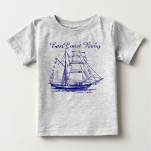 East Coast Baby sailboat ship schooner nautical T-Shirt