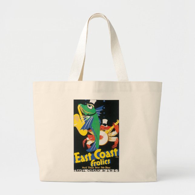 East Coast Frolics Large Tote Bag (Front)