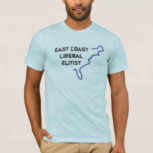 East Coast Liberal Elitist - Blue S/S T-Shirt