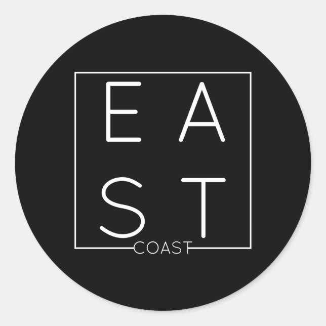 East Coast Lifestyle Modern Minimal Classic Round Sticker (Front)