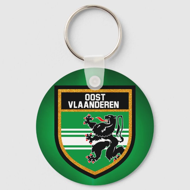 East Flanders Flag Key Ring (Front)