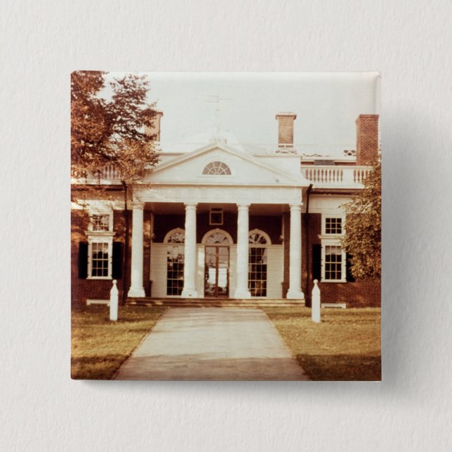 East Front of Monticello 15 Cm Square Badge (Front)