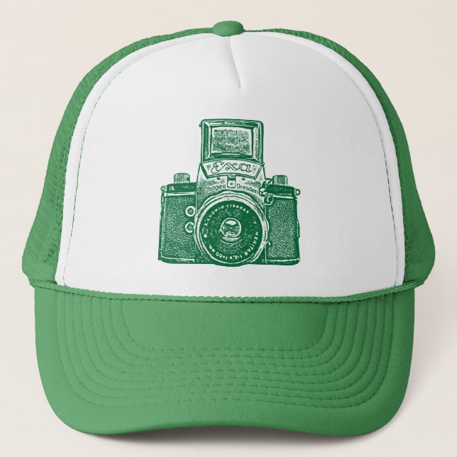 East German Camera - Green Trucker Hat (Front)