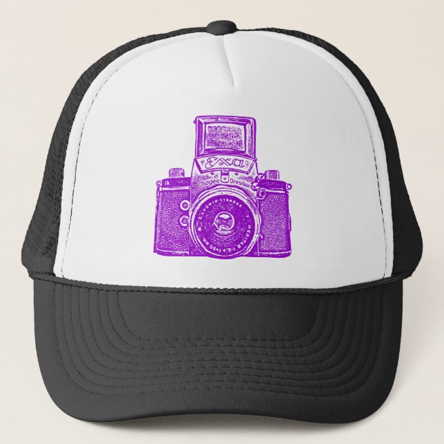 East German Camera - Purple Trucker Hat (Front)