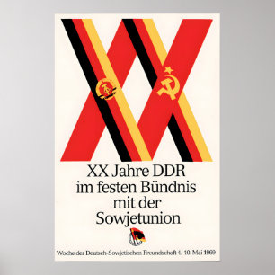 East German Propaganda Poster 10 years of strong