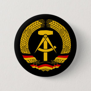 East Germany Coat of Arms / Deutschland State Seal 6 Cm Round Badge