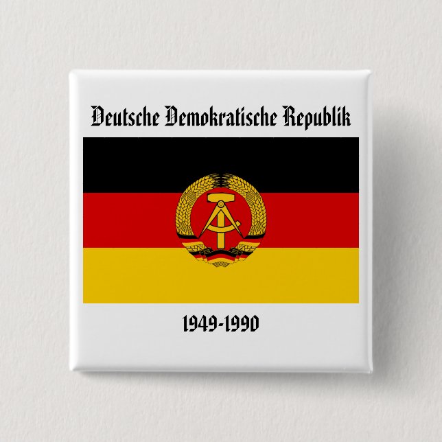 East Germany Flag 15 Cm Square Badge (Front)