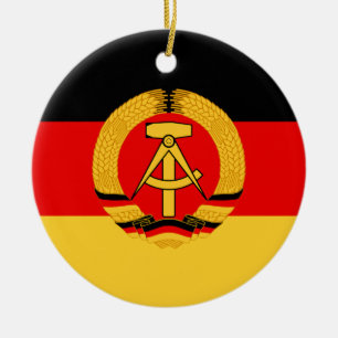 East Germany Flag Ceramic Tree Decoration