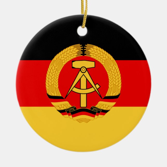 East Germany Flag Ceramic Tree Decoration (Front)