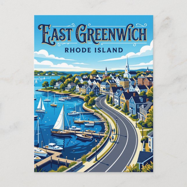 East Greenwich Rhode Island Postcard (Front)