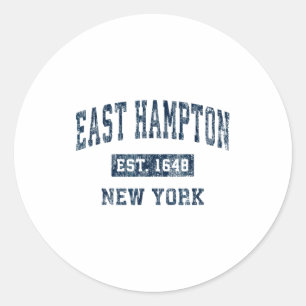 East Hampton New York Ny Vintage Srts Design Nav Classic Round Sticker