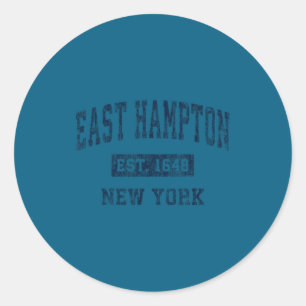 East Hampton New York Ny Vintage Srts Design Nav  Classic Round Sticker