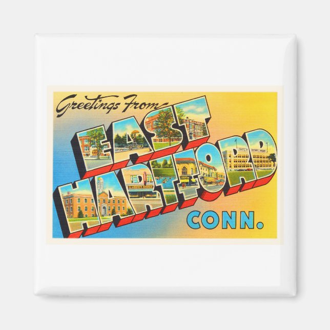 East Hartford Connecticut CT Old Travel Souvenir Magnet (Front)