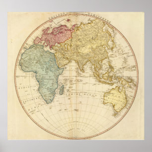 East Hemisphere map Poster