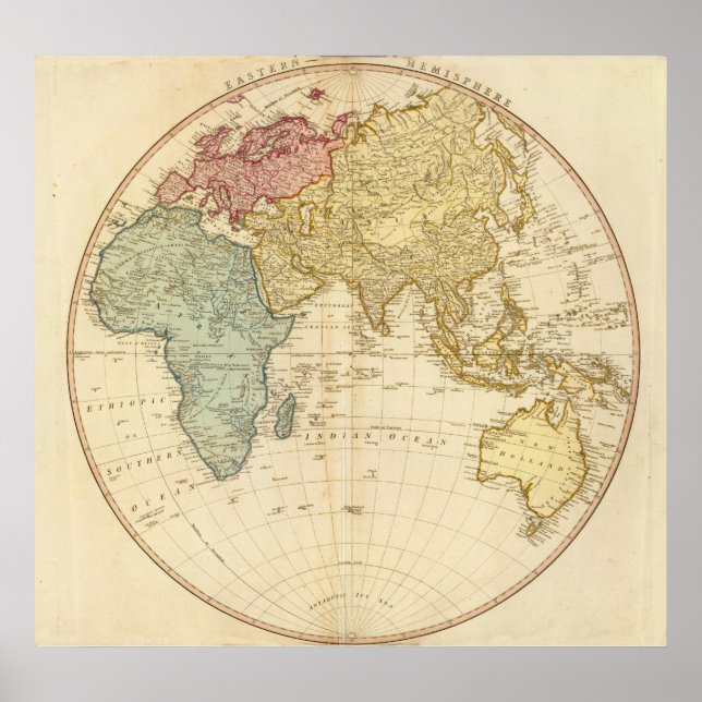 East Hemisphere  map Poster (Front)