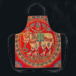 East Indian elephant print Apron<br><div class="desc">A marvellous print from a circa 1890 German language book, full of colour images of design motifs from a wide range of regions and cultures. Makes a BEAUTIFUL apron !! Note that my shop has HUNDREDS of items printed with a variety of elephant prints. Wanna see more old? Here's my...</div>