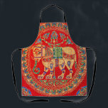 East Indian elephant print Apron<br><div class="desc">A marvellous print from a circa 1890 German language book, full of colour images of design motifs from a wide range of regions and cultures. Makes a BEAUTIFUL apron !! Note that my shop has HUNDREDS of items printed with a variety of elephant prints. Wanna see more old? Here's my...</div>