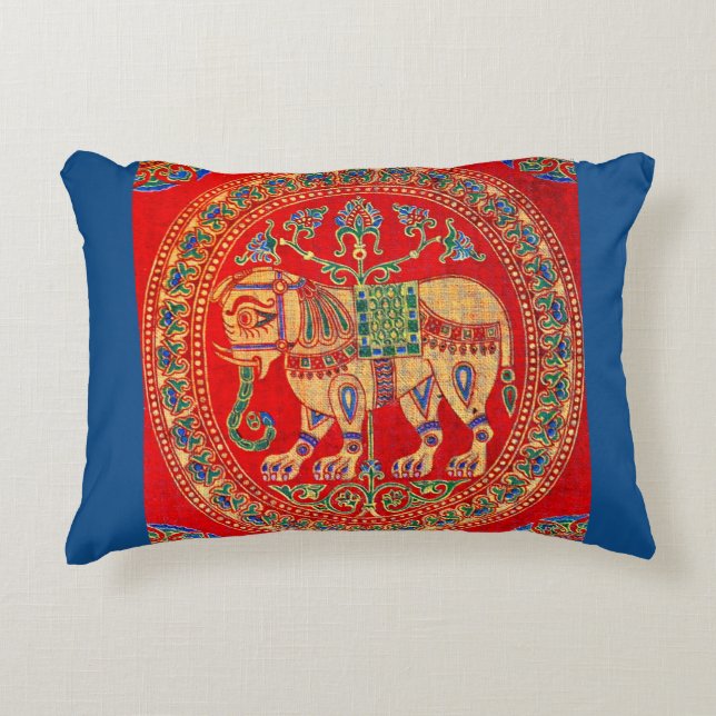East Indian elephant print Decorative Cushion (Front)