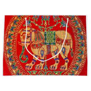 East Indian elephant print Large Gift Bag