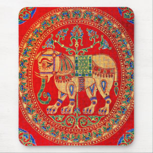 East Indian elephant print Mouse Mat