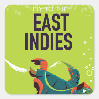 East Indies vintage travel poster art. Square Sticker