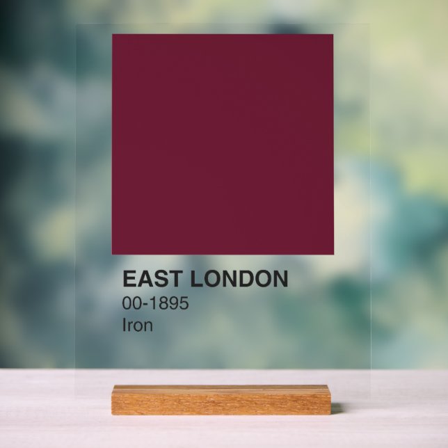 East London Iron - Clear Background Acrylic Sign (Neutral)